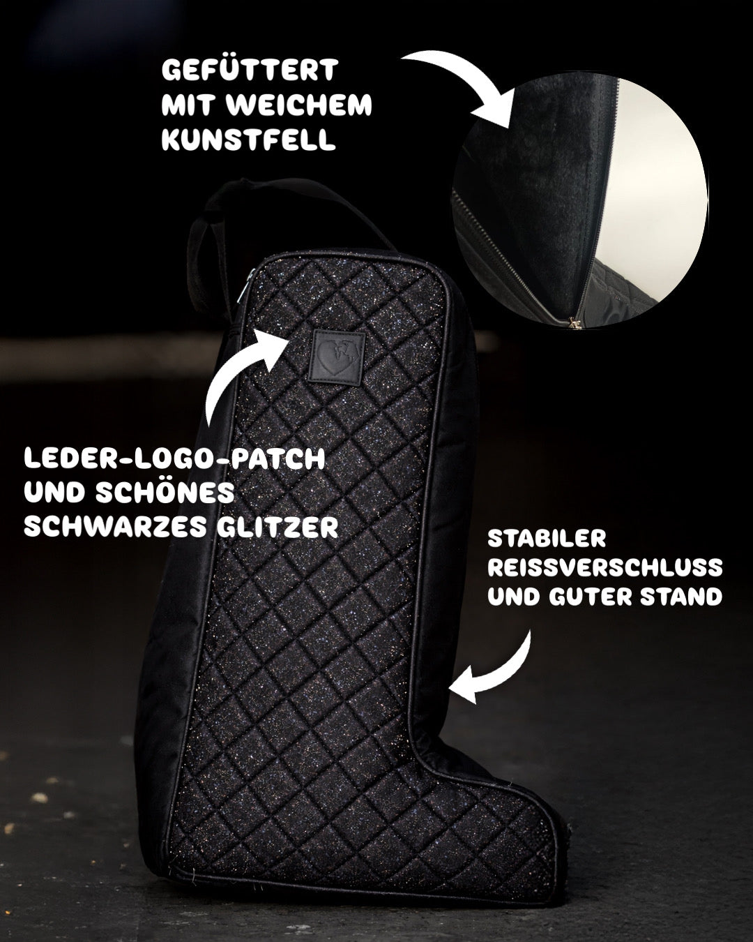 Stiefeltasche mit Kunstfell